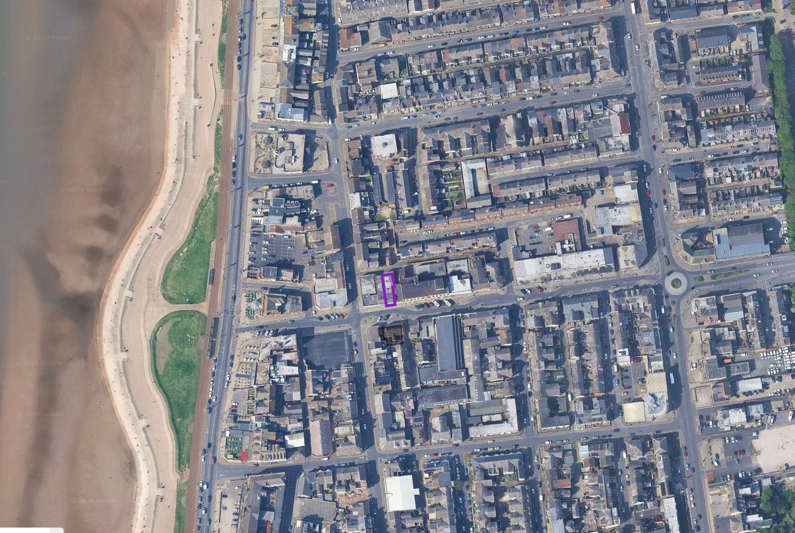 Aerial view of Waterloo Road, Blackpool project site